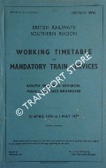 Working Timetable of Mandatory Train Services - Section WG - South Western Division Main Lines and Branches - 20 April 1976 to 1 May 1977 by British Railways Southern Region
